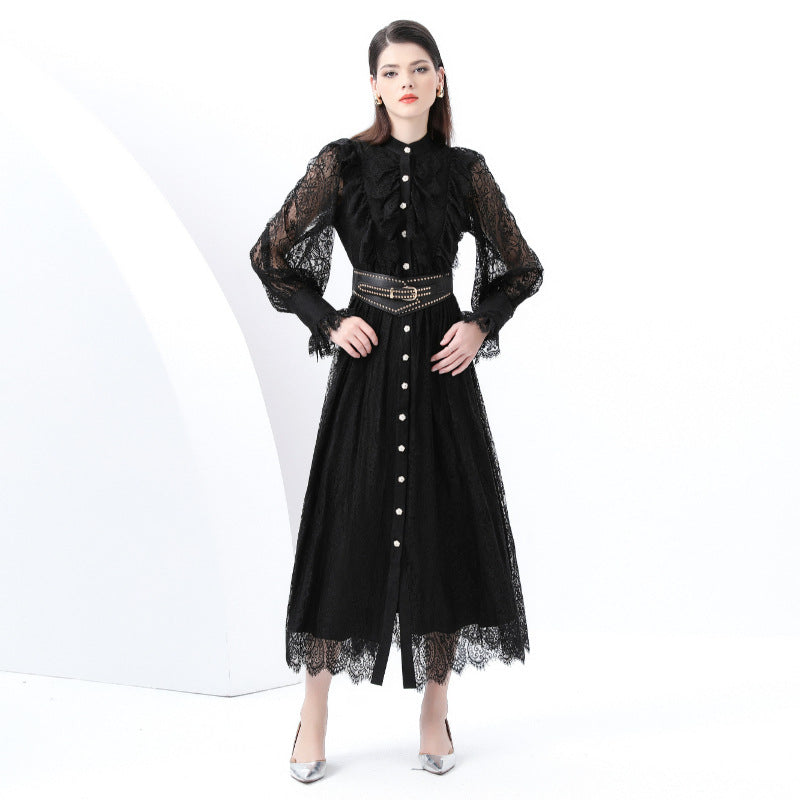 Black Lace Elegant Maxi Dress