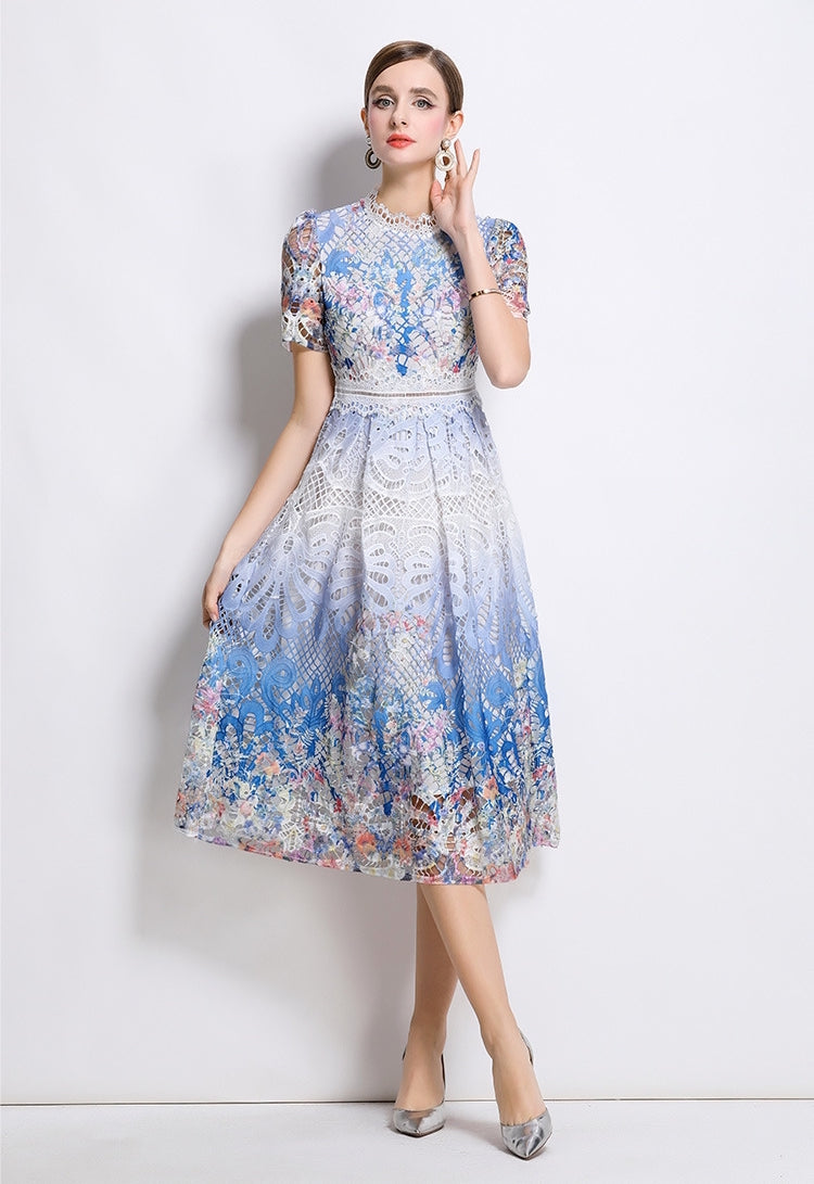 Elysian Bloom Lace Midi Dress