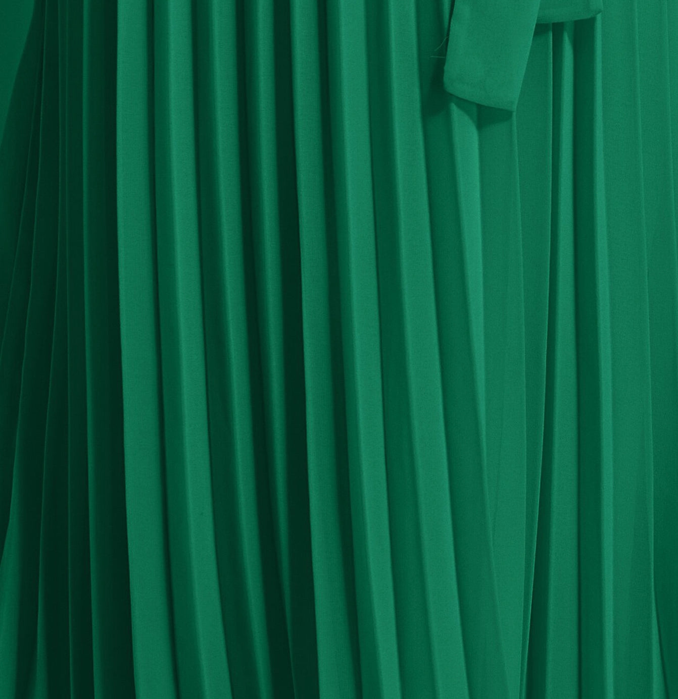 Emerald Green Pleated Cape Maxi Dress