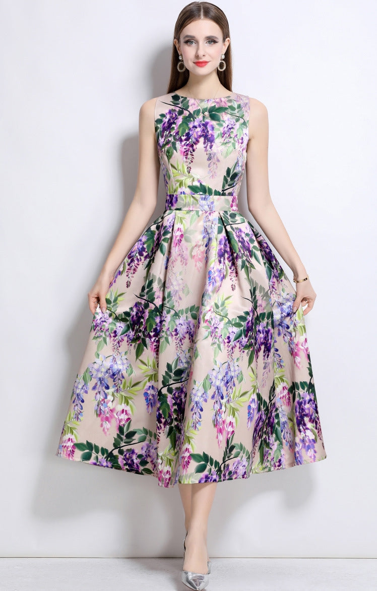 Lavender Cascade Floral Dress
