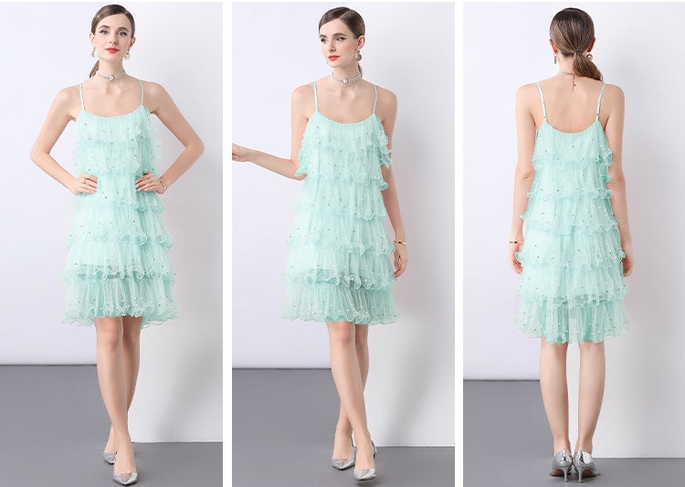 Mint Melody Ruffle Dress