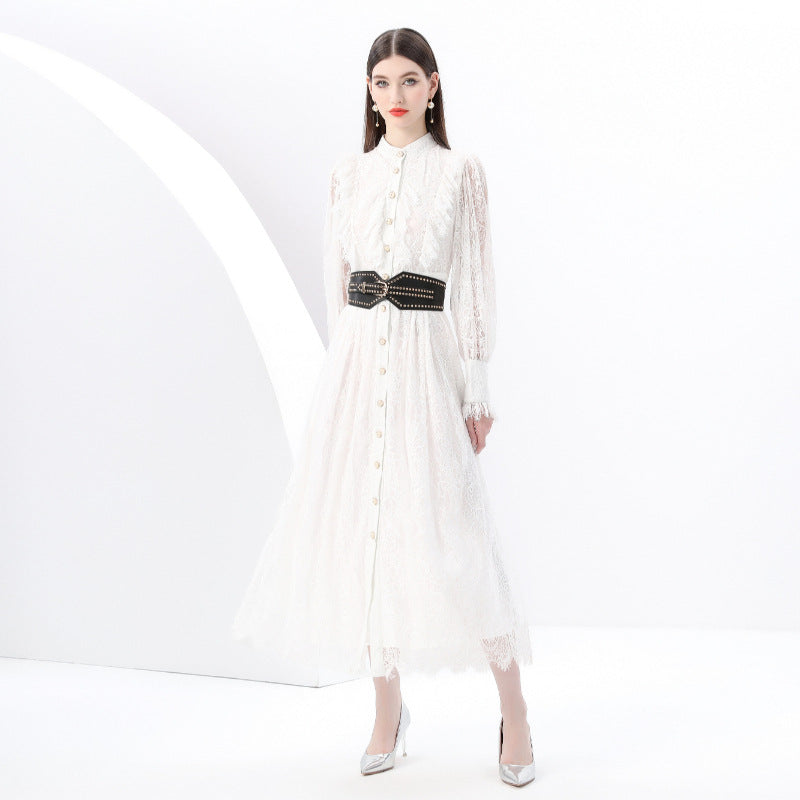 White Lace Vintage Maxi Dress