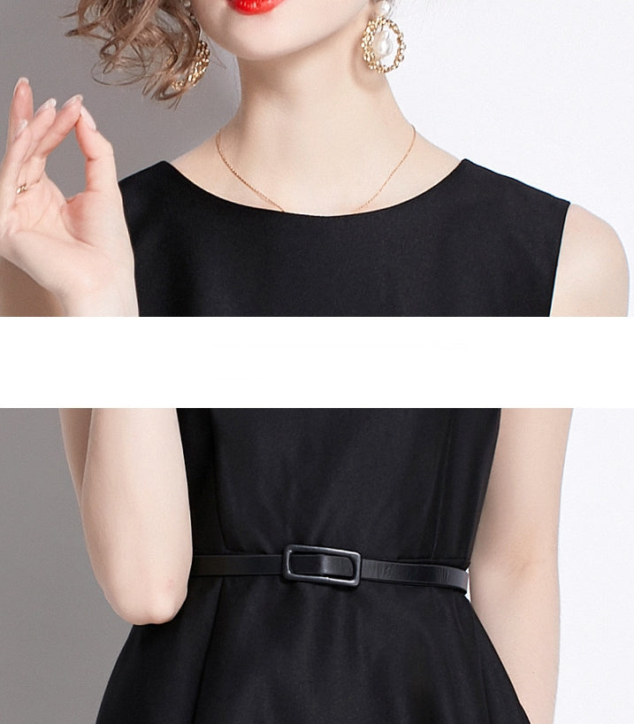 Classic Black A-Line Midi Dress
