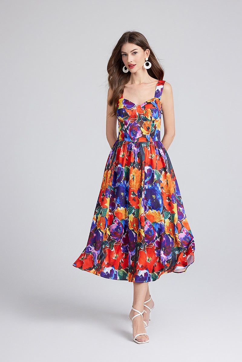 Radiant Garden Burst Midi Dress