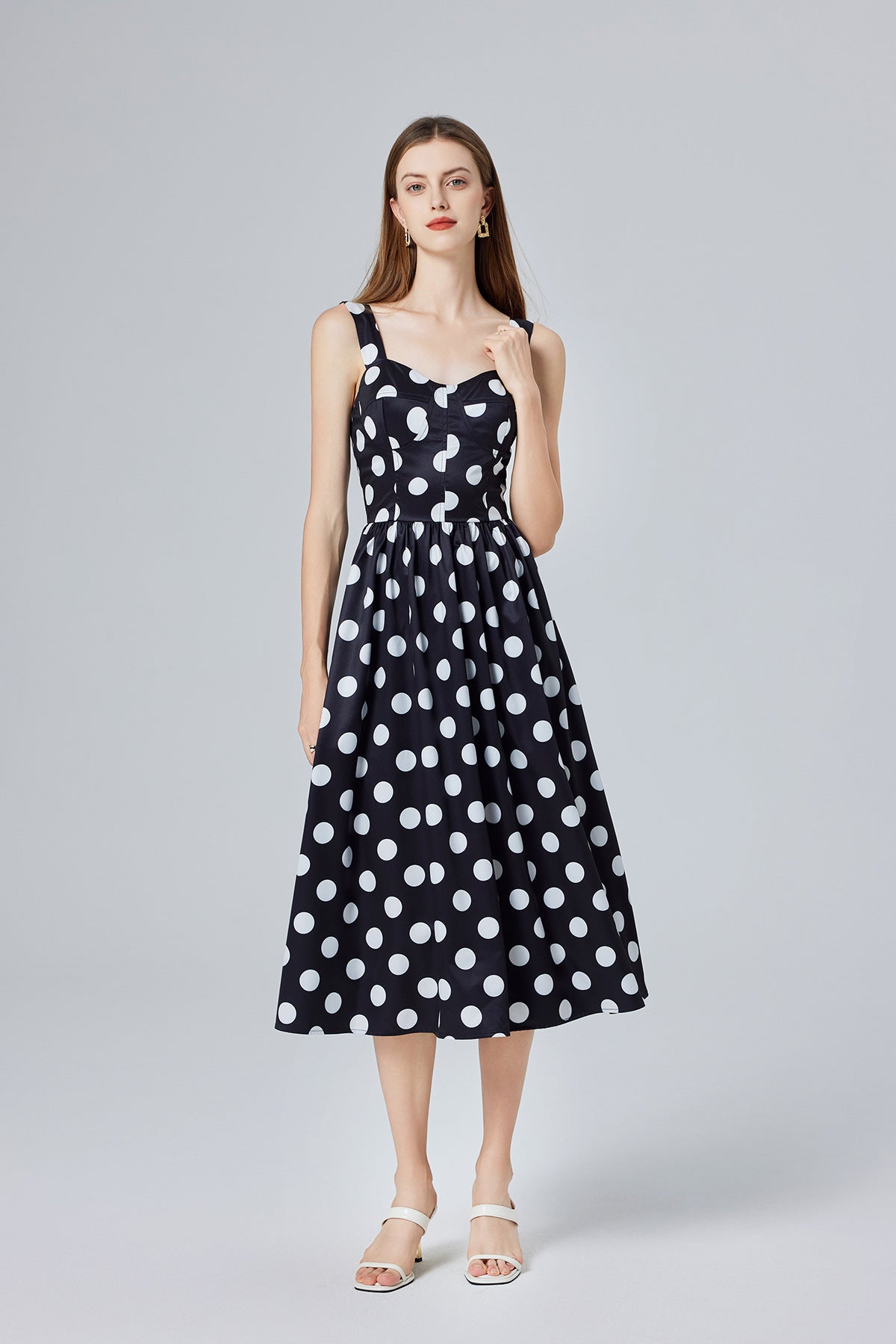 Vintage Polka Dot Midi Dress