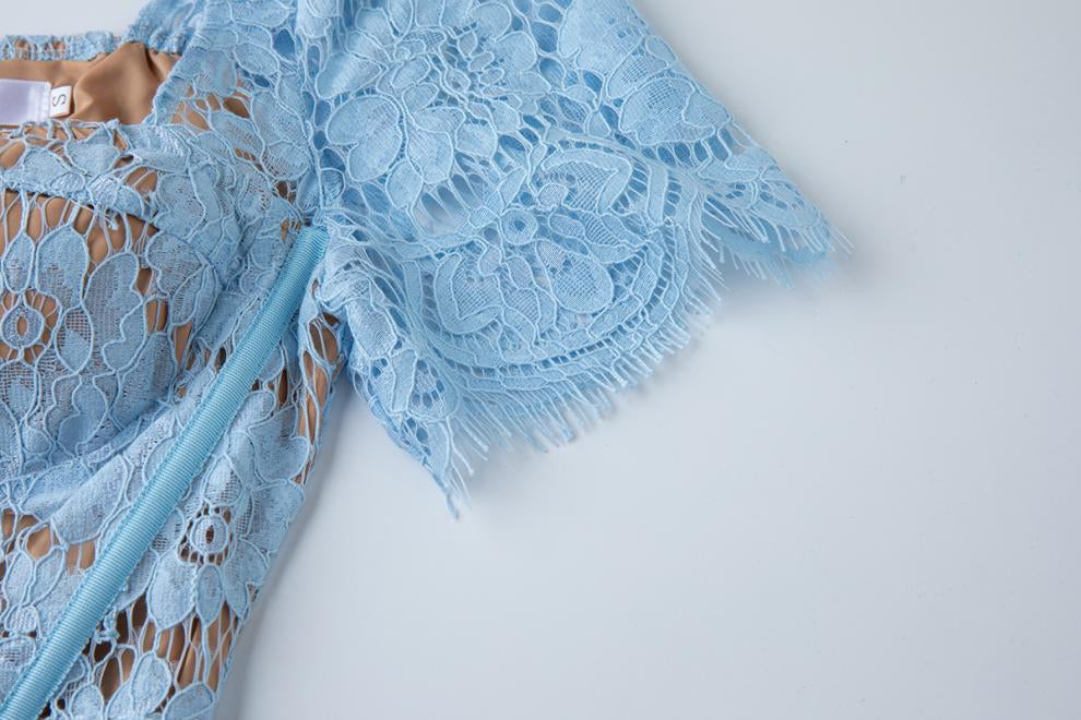 Bluebell Grace Floral Lace Midi Dress - 912087138600_BLUE