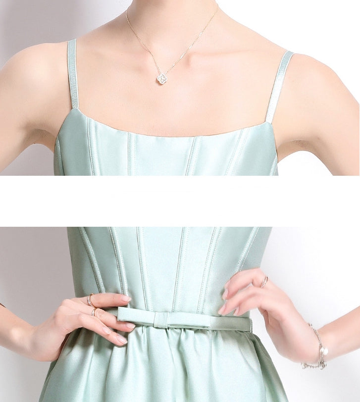 Mint Elegance Satin Midi Dress - 904961972192_MINTGREEN