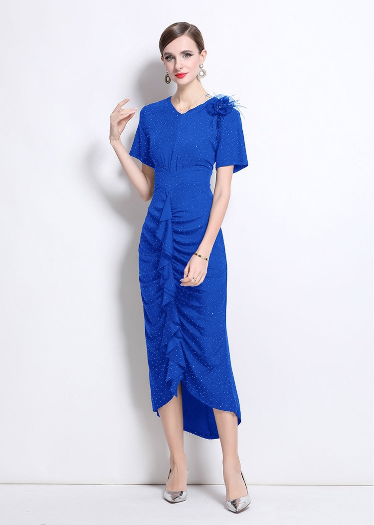 Blue Embellished Bodycon Dress