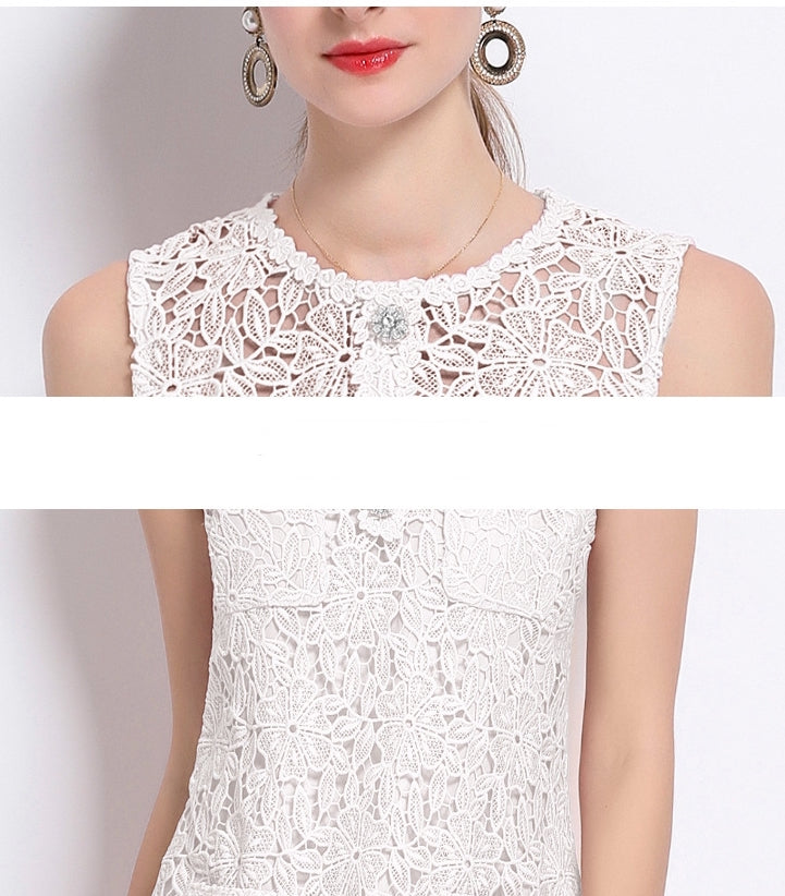 Grace Sleeveless Crochet Mini Dress