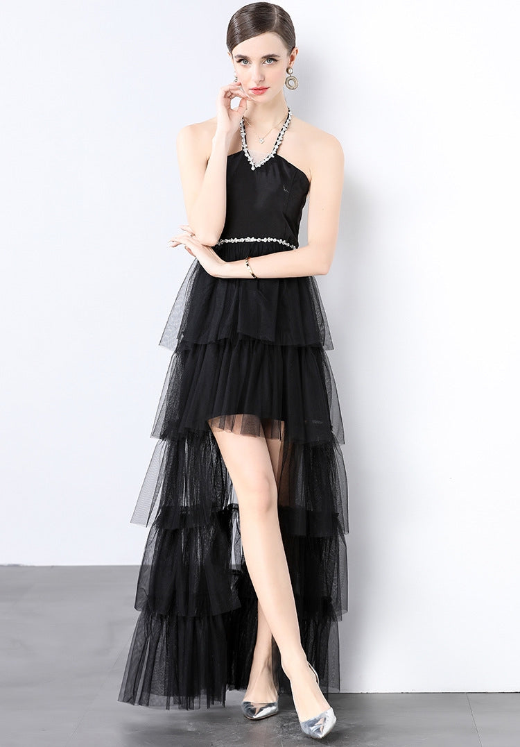 Midnight Ruffle High-Low Gown