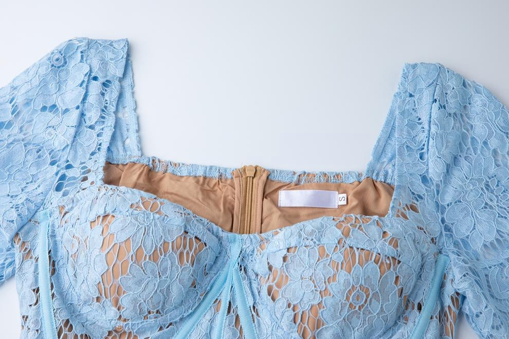 Bluebell Grace Floral Lace Midi Dress - 912087138600_BLUE