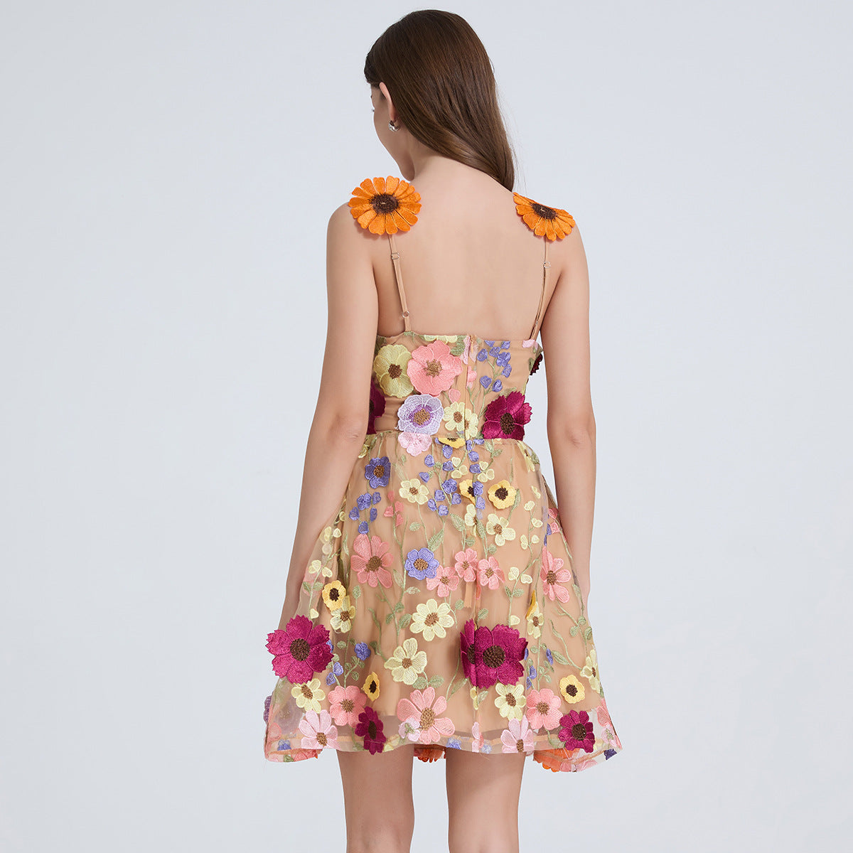 Floral Embroidered A-Line Dress
