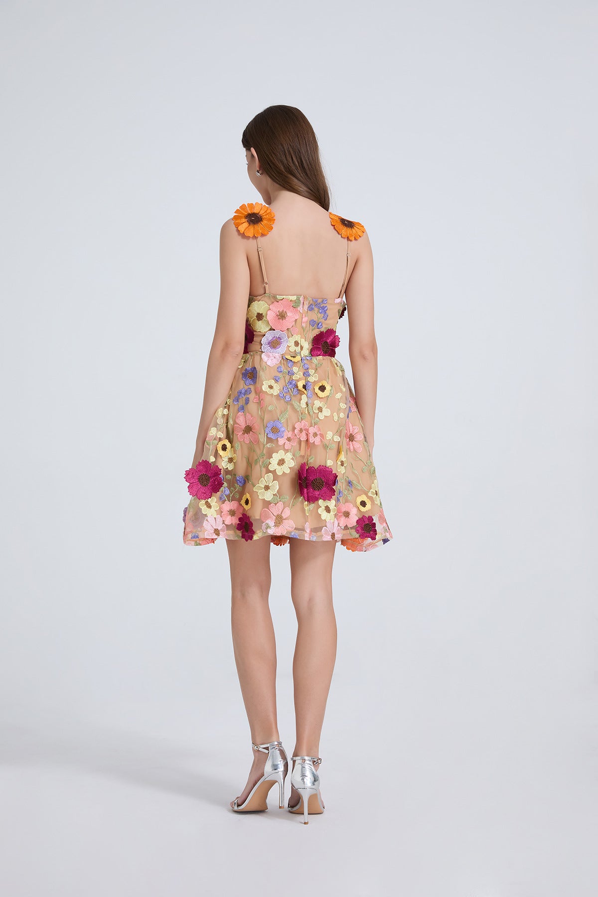 Floral Embroidered A-Line Dress