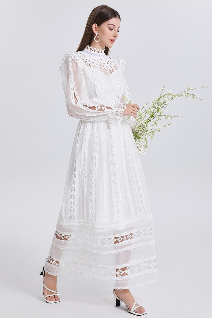 Celeste Lace Dream Maxi Dress - 909228434566_WHITE