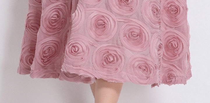 Rosette Blush Cascade Dress