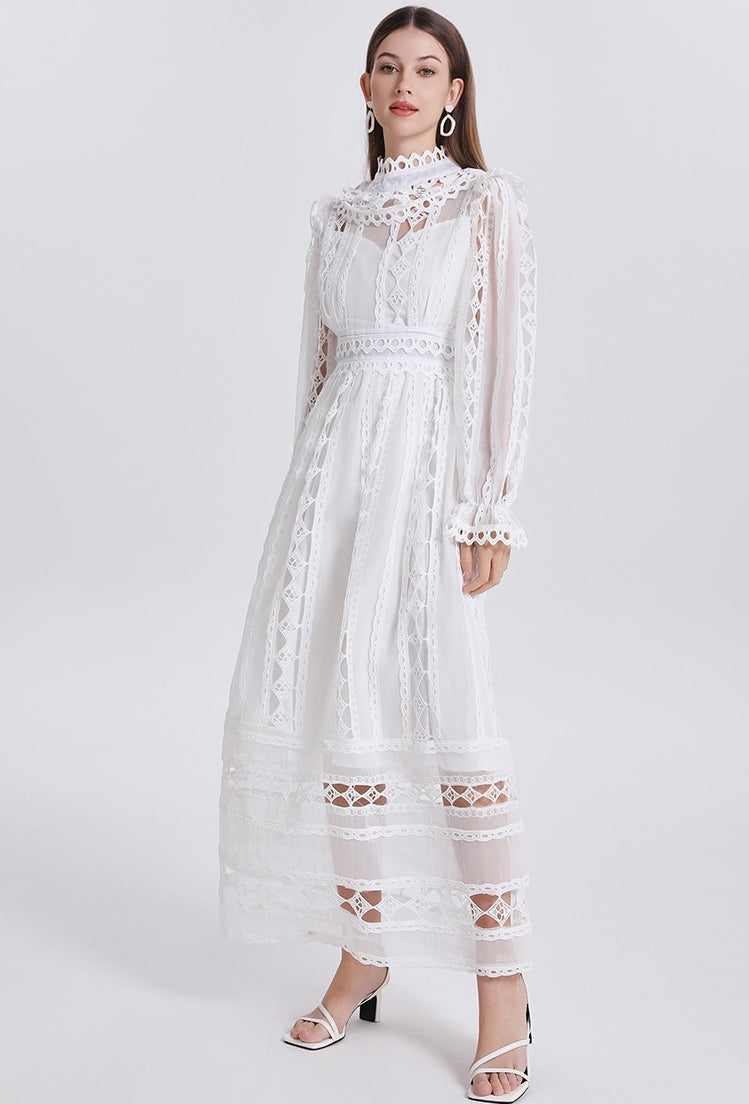 Celeste Lace Dream Maxi Dress - 909228434566_WHITE