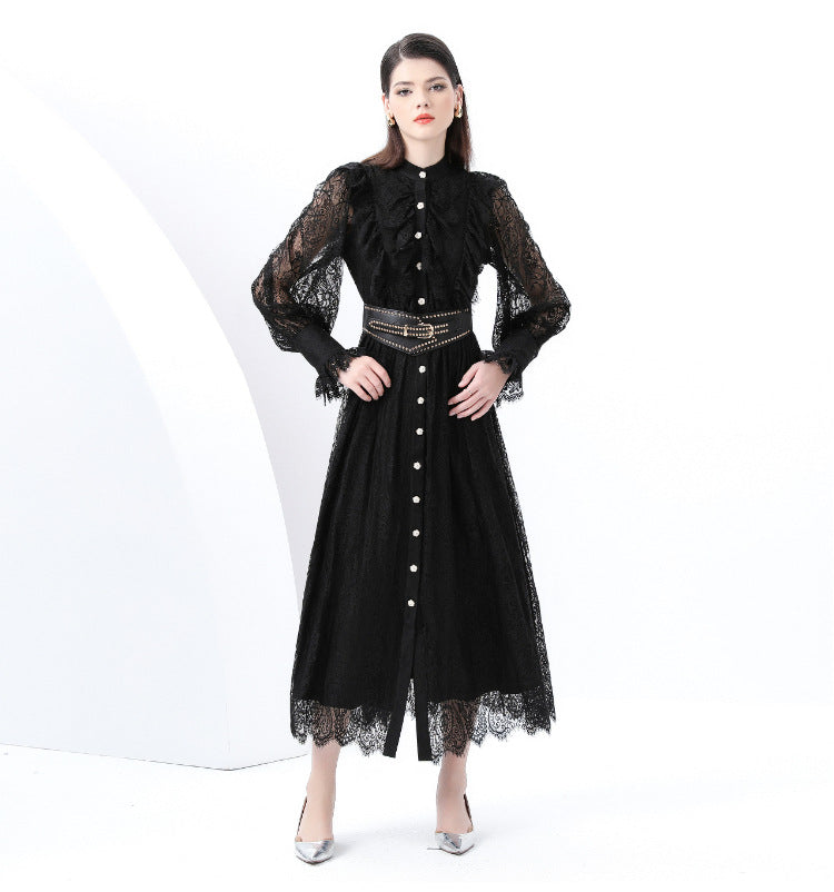 Black Lace Elegant Maxi Dress