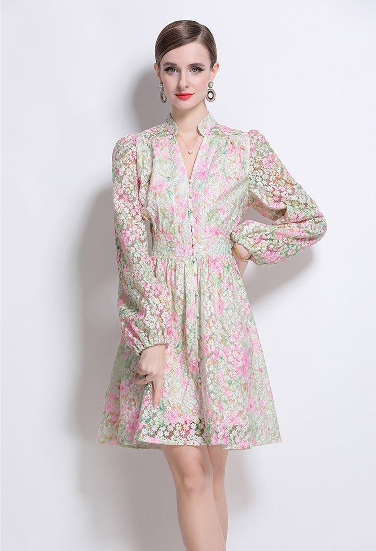 Blossom Lace Elegance Dress - 920435056806_GREEN