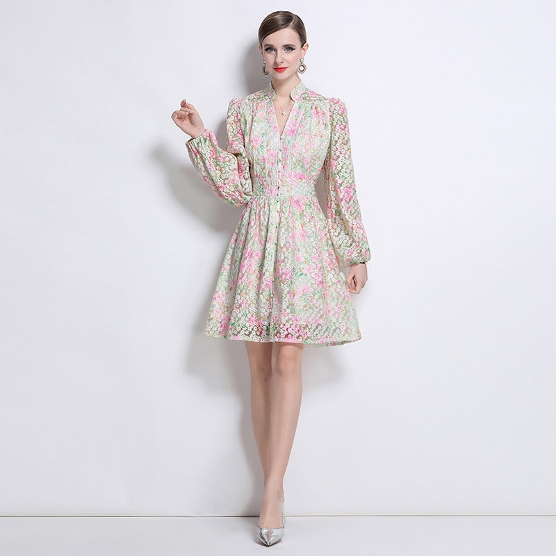 Blossom Lace Elegance Dress - 920435056806_GREEN