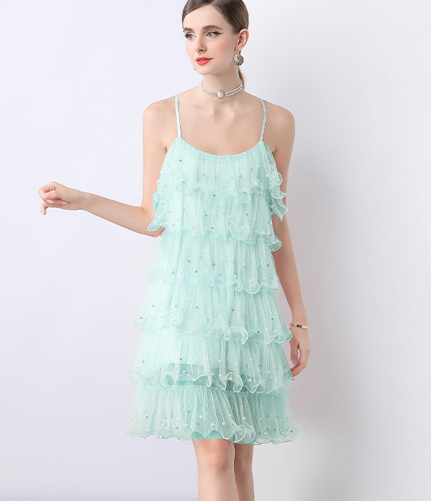 Mint Melody Ruffle Dress