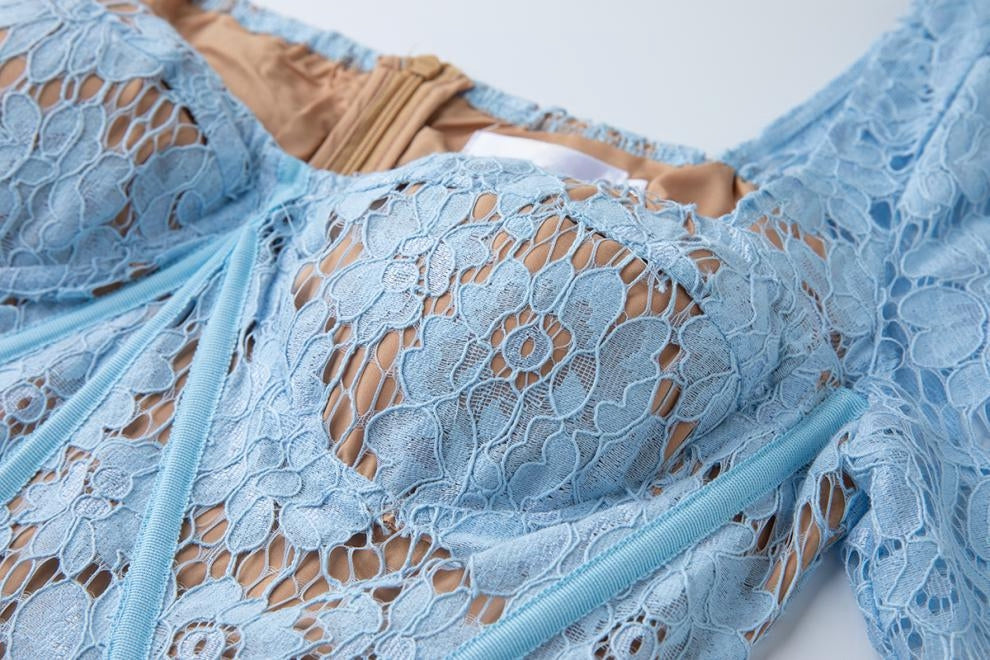 Bluebell Grace Floral Lace Midi Dress - 912087138600_BLUE