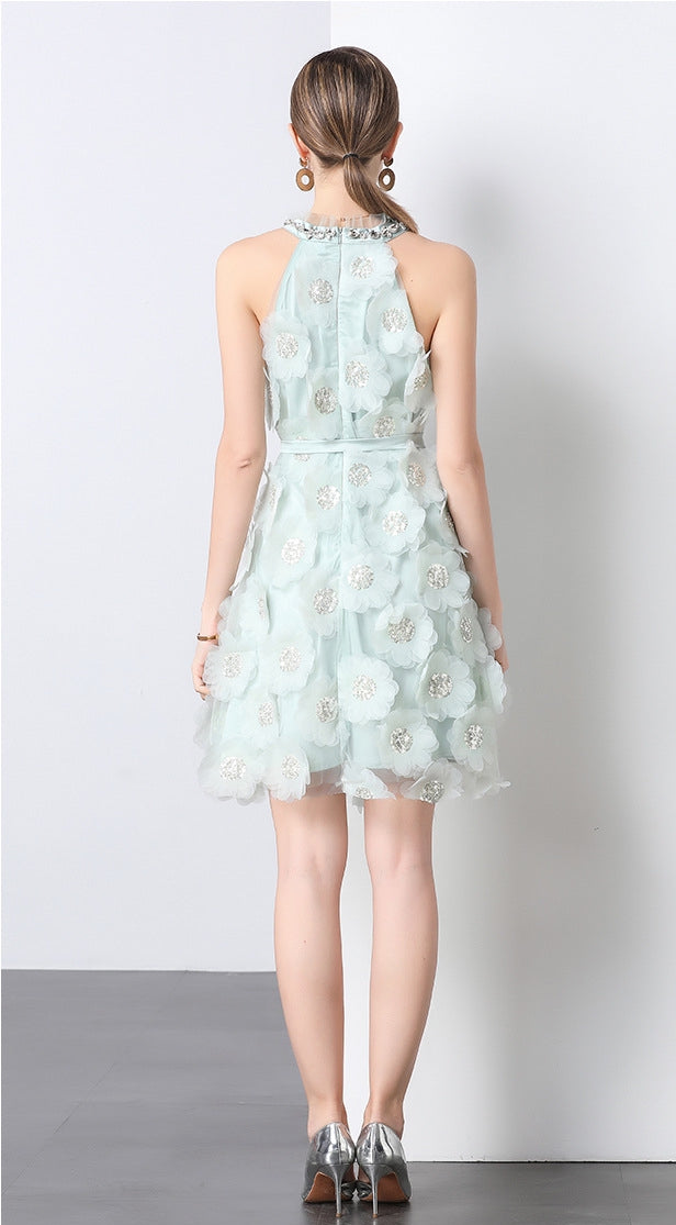 Blossom Charm Sleeveless A-Line Dress