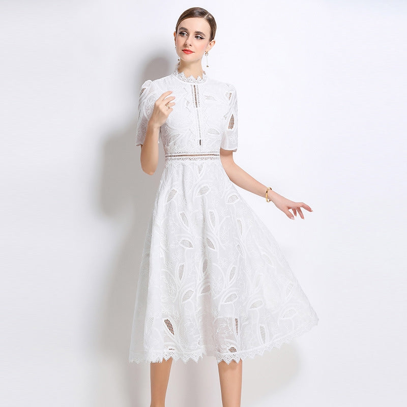 White Bloom Lace Dress