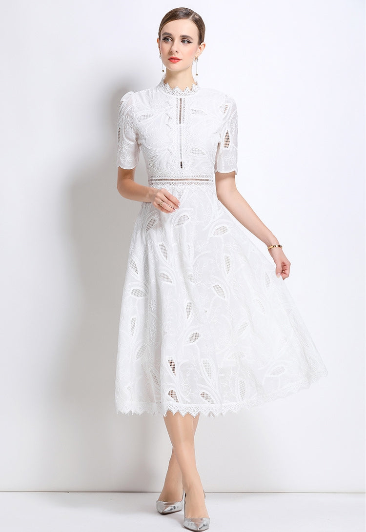 White Bloom Lace Dress