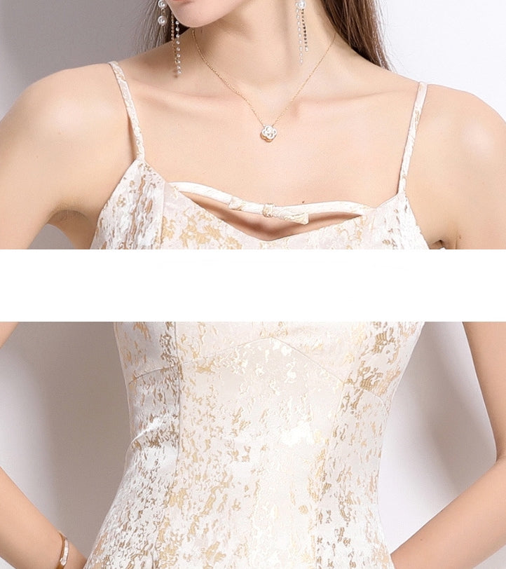 Champagne Glimmer Bow Dress