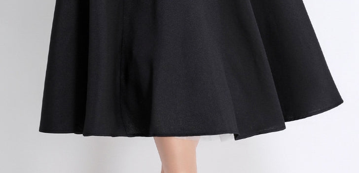 Black Vintage Sweetheart Midi Dress