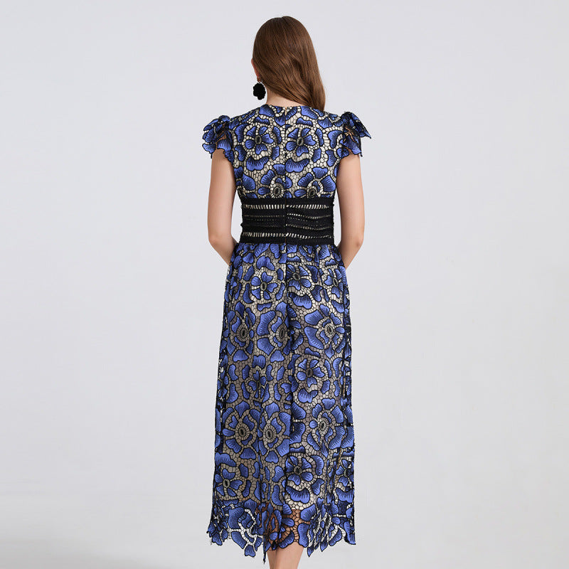 Sapphire Bloom Maxi Dress - 915238273958_BLUE