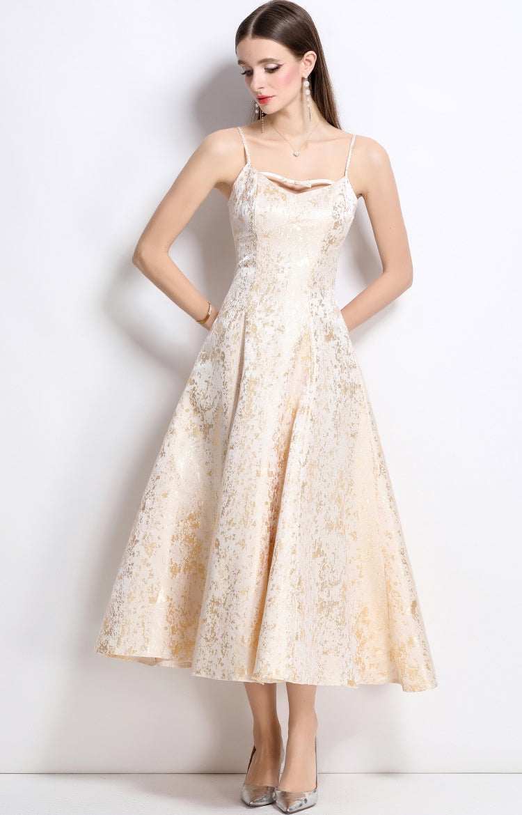 Champagne Glimmer Bow Dress