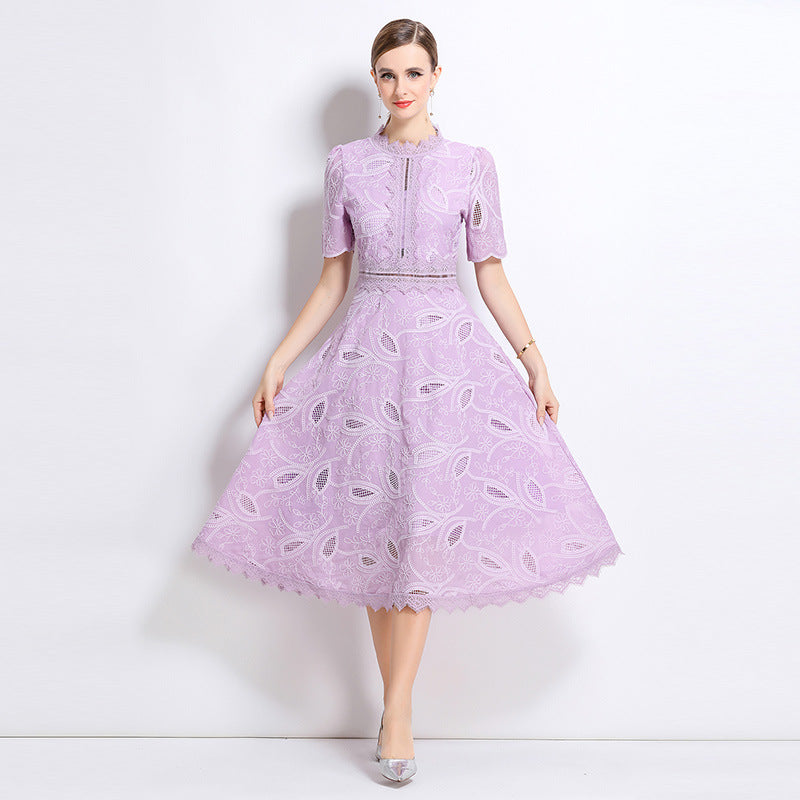 Lavender Whisper Lace Dress
