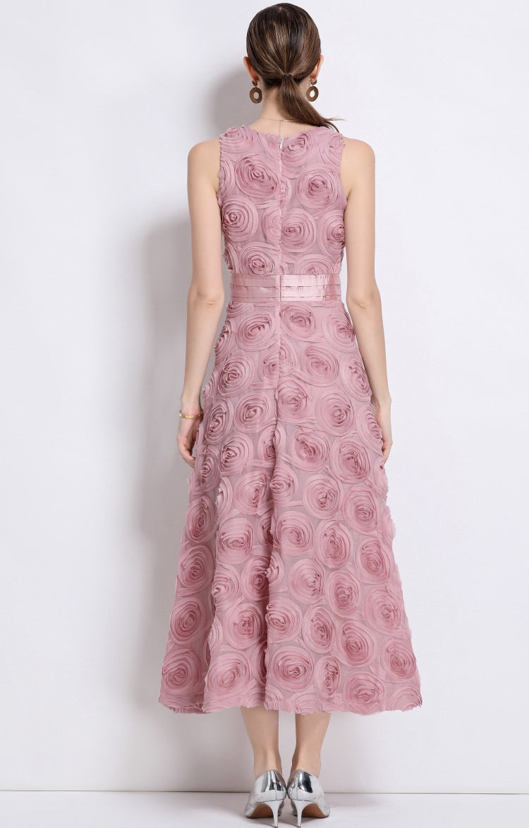 Rosette Blush Cascade Dress