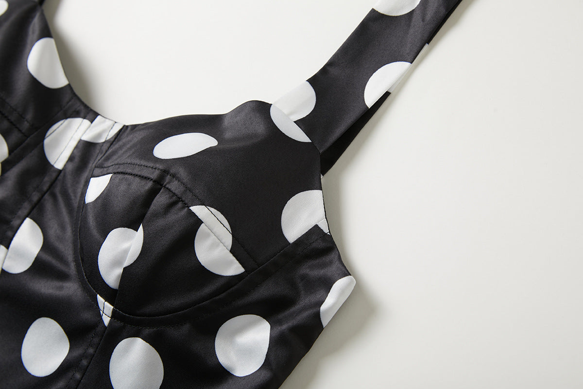 Vintage Polka Dot Midi Dress