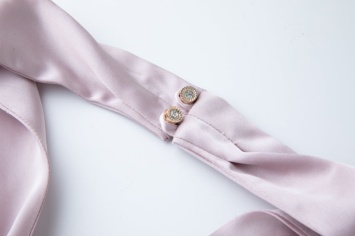 Halter Cutout Satin Maxi Dress – Blush Pink