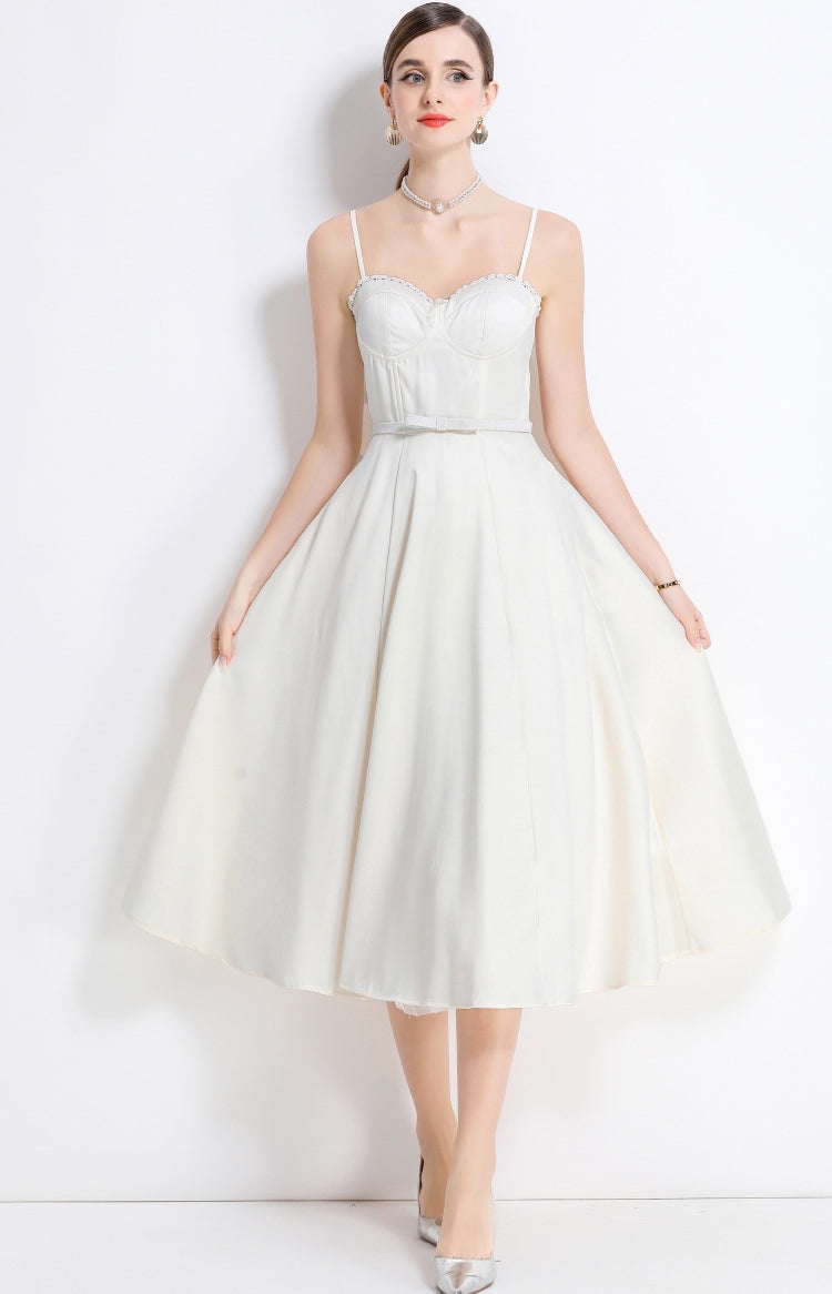 Apricot Sweetheart Midi Dress