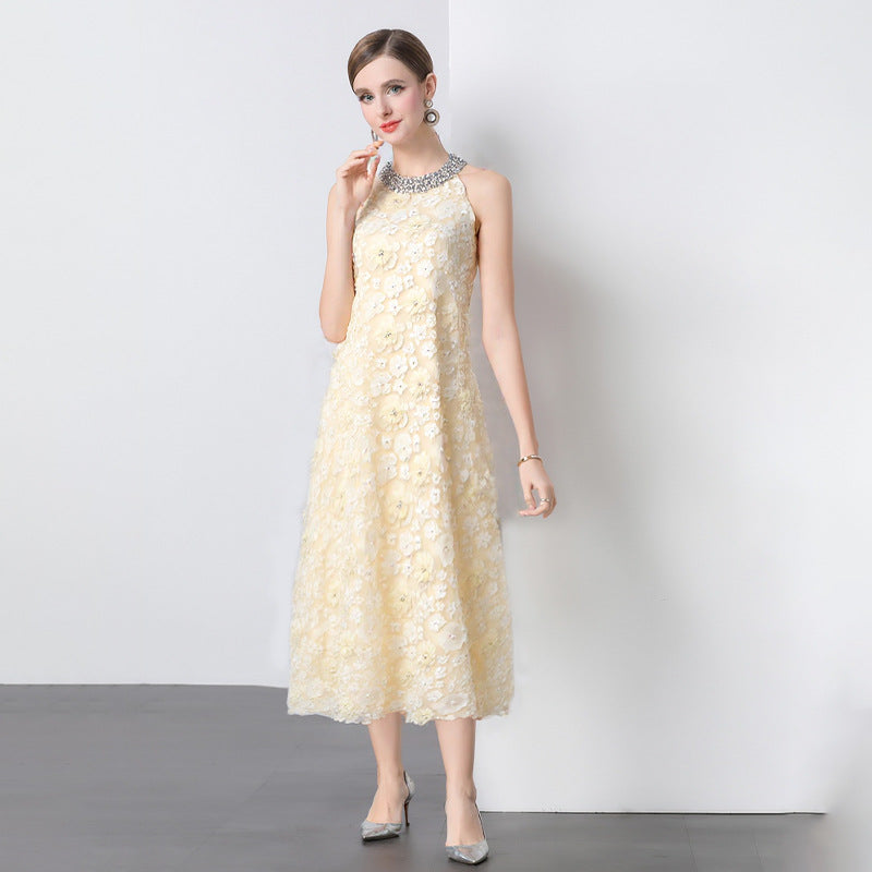 Ivory Blossom Midi Dress