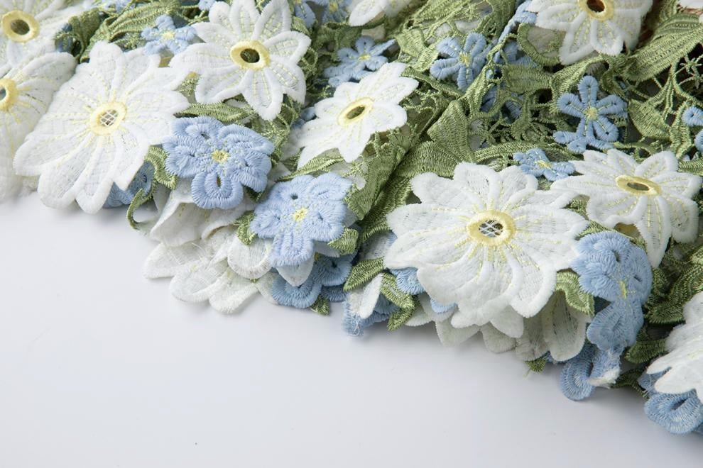 Meadow Bloom Embroidered Lace Dress - 902466078623_GREEN