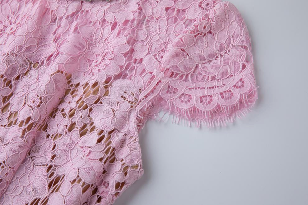 Blush Belle Embellished Lace Maxi Dress