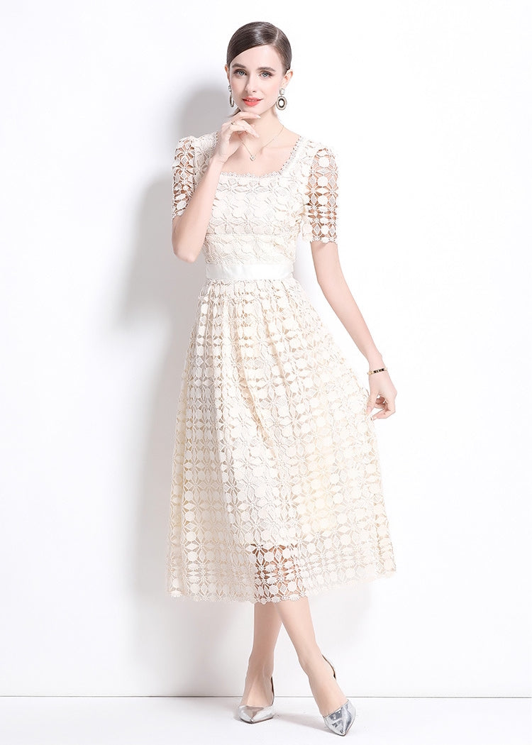 Elegant Lace Midi Dress