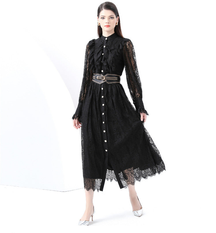 Black Lace Elegant Maxi Dress