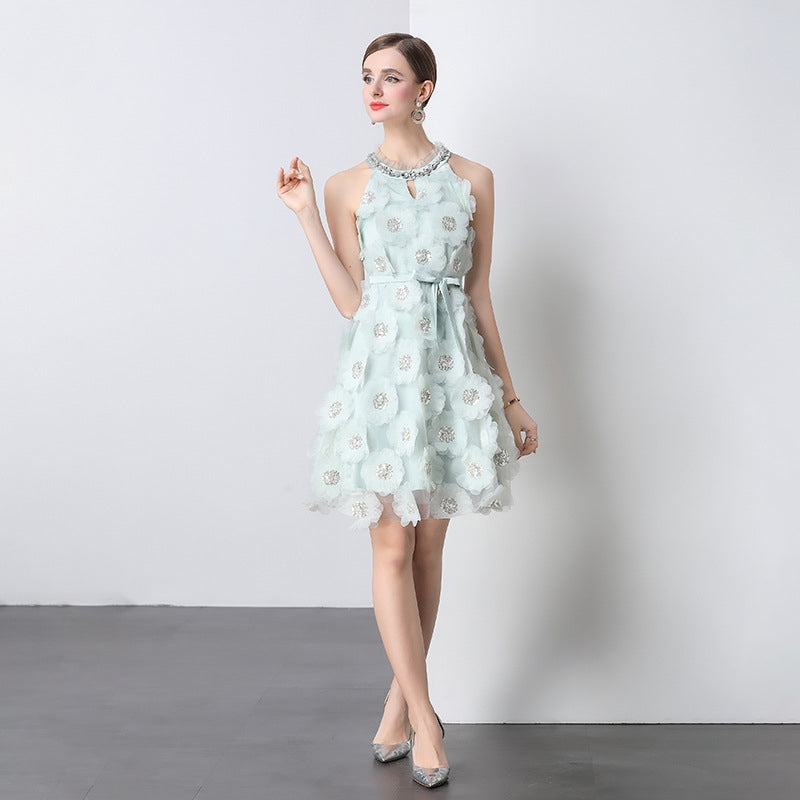 Blossom Charm Sleeveless A-Line Dress