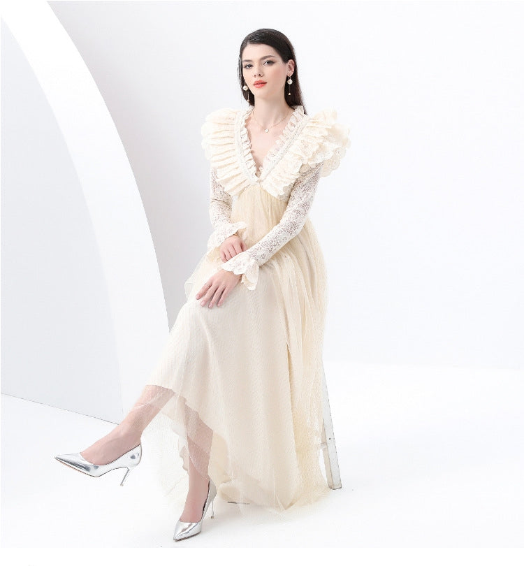 Apricot Reverie Lace Gown