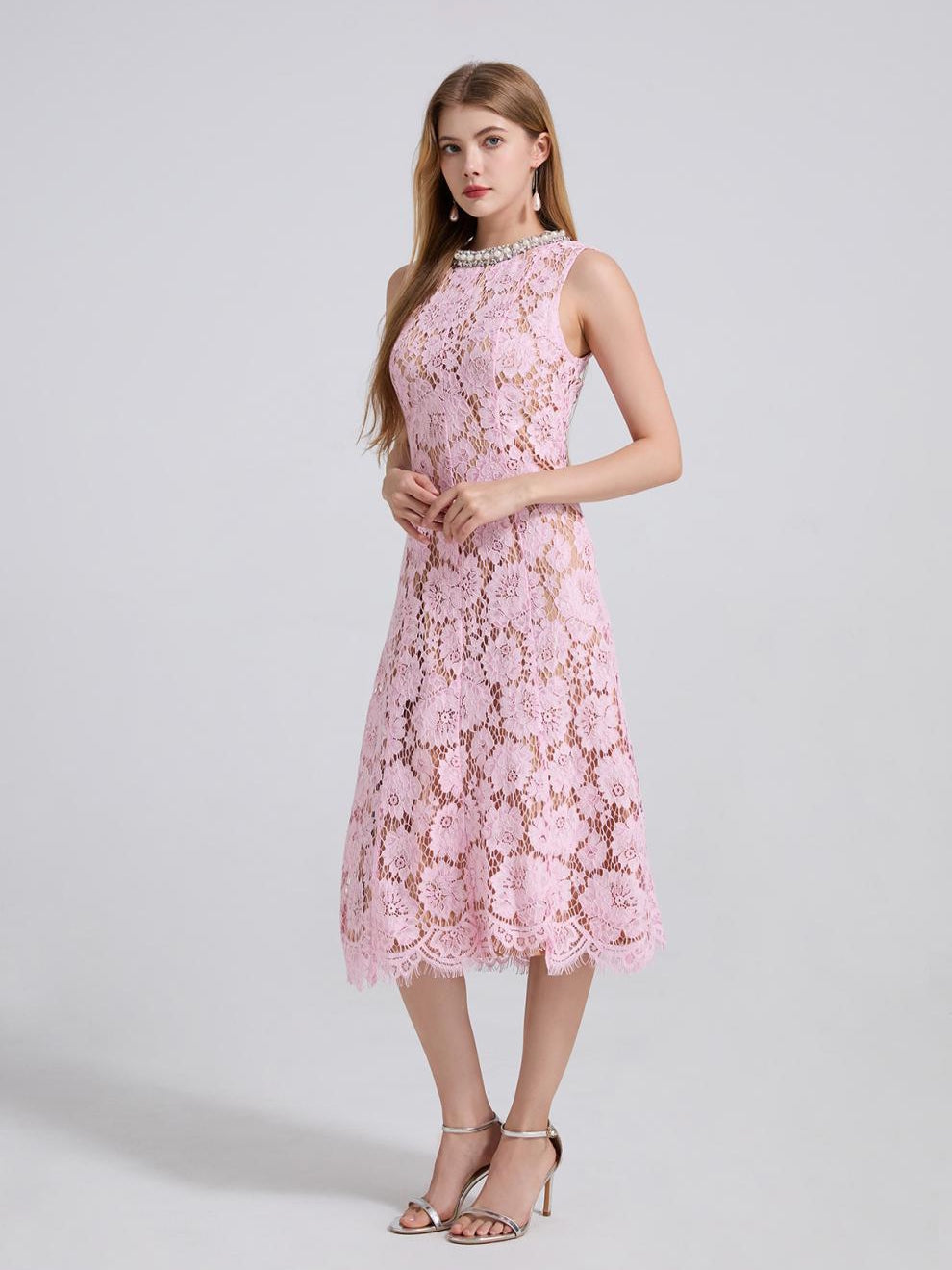 Blossom Blush Lace Midi - 915910428490_PINK