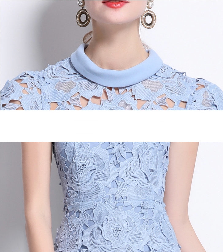 Seraphina Floral Lace Midi Dress - 906047289043_BLUE