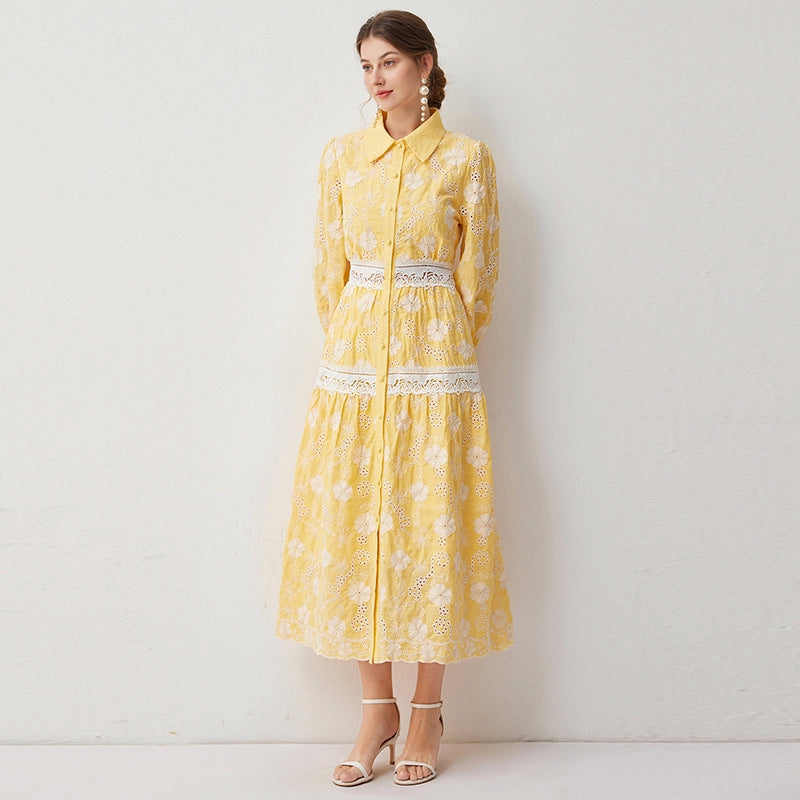 Sunlit Bloom Lace Midi Dress