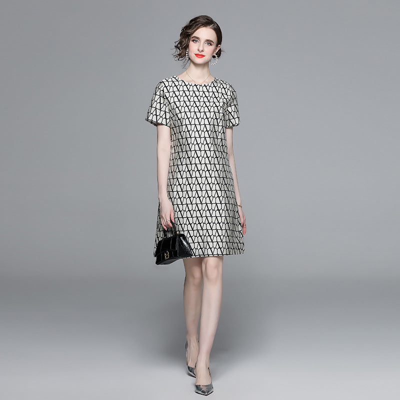 Chic Geometric A-Line Mini Dress