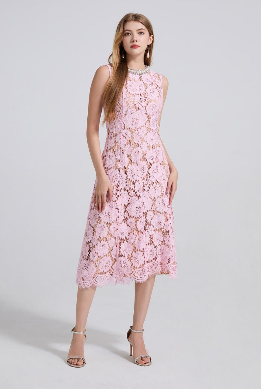 Blossom Blush Lace Midi - 915910428490_PINK