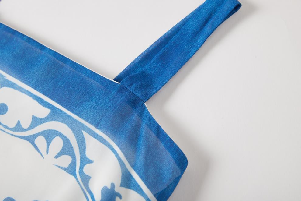 Azure Bloom Maxi Dress - 909280320318_BLUE